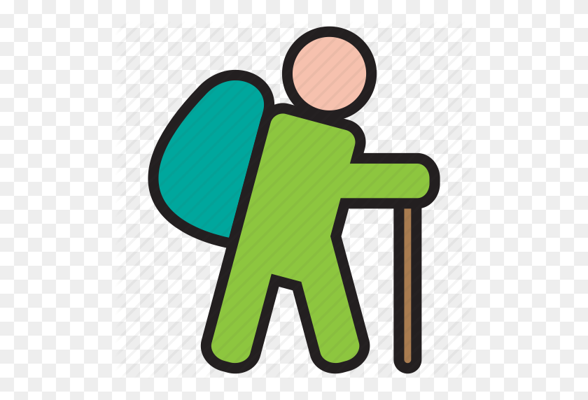 512x512 Backpack, Camping, Hiking, Walking Icon - Hiking Backpack Clipart