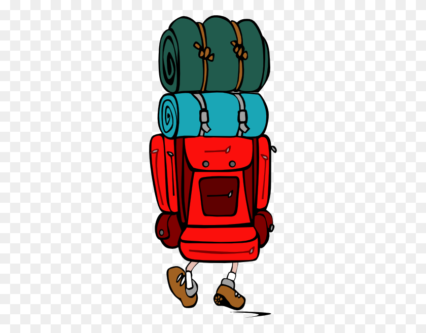252x597 Backpack Clip Art - Camping Clipart