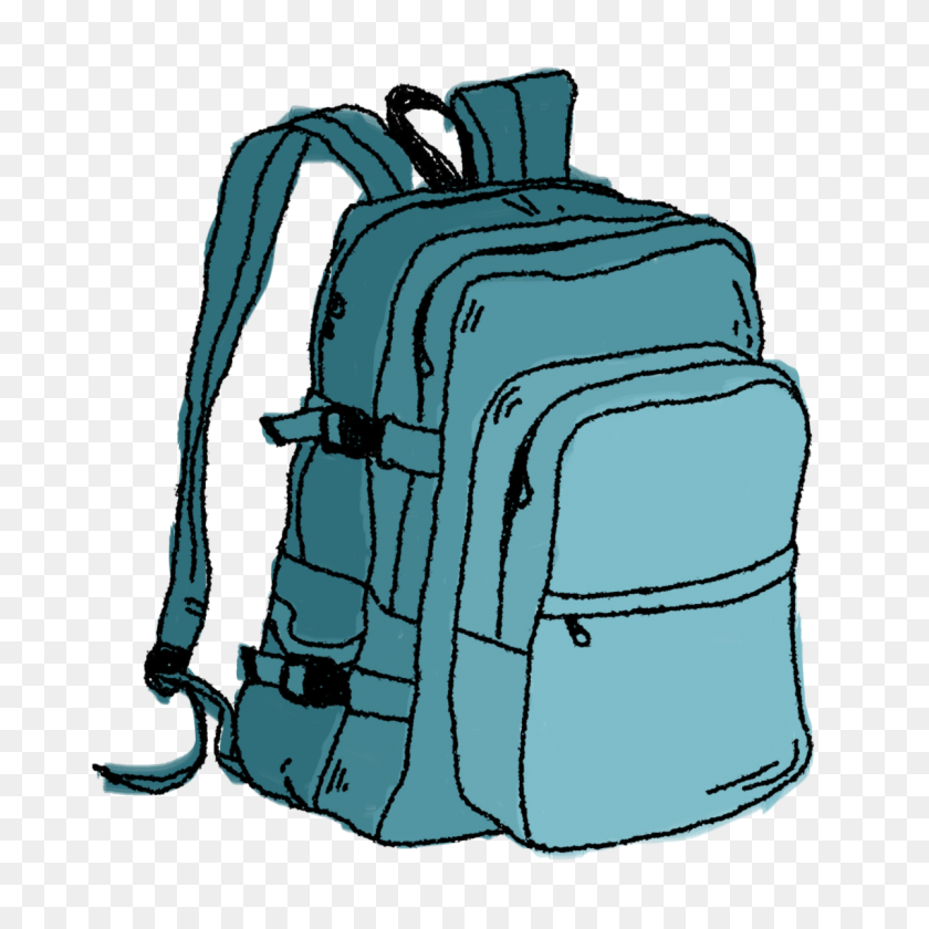 1200x1200 Backpack Clipart Black And White - Packing A Suitcase Clipart