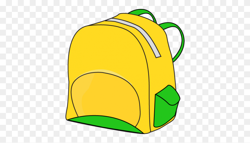 400x421 Backpack Clipart Yellow Backpack - Camping Backpack Clipart