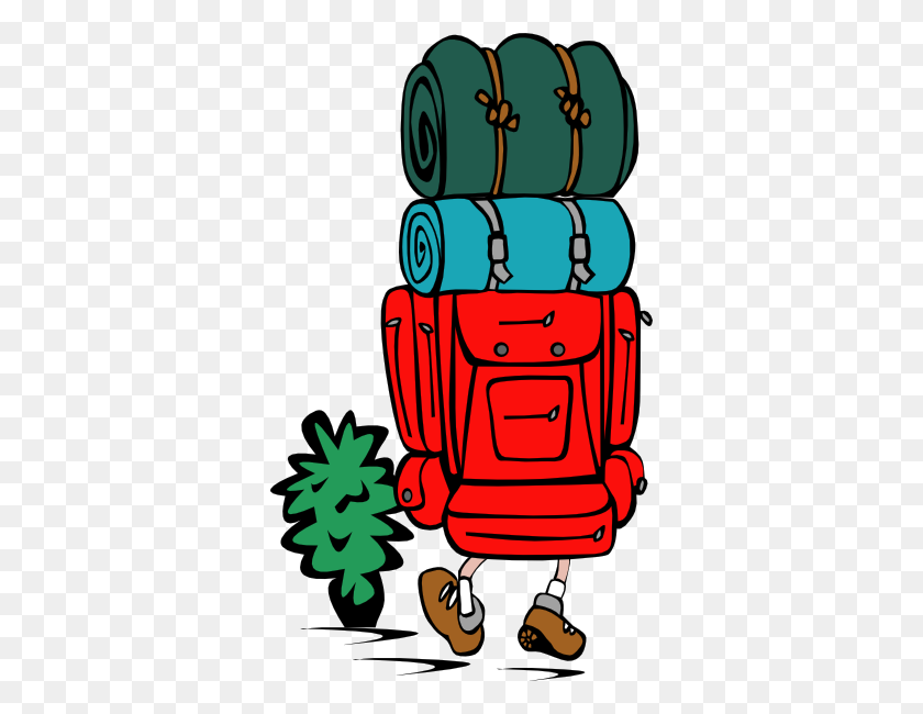 348x590 Backpack From Behind Backpacker Backpacking - Behind Clipart