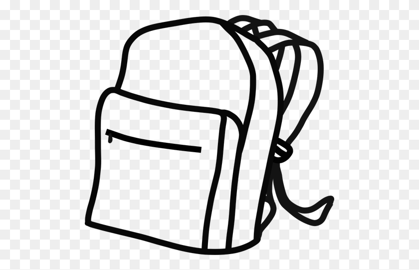 Cartoon Silhouette Backpack Hand - Backpack Clipart Black And White