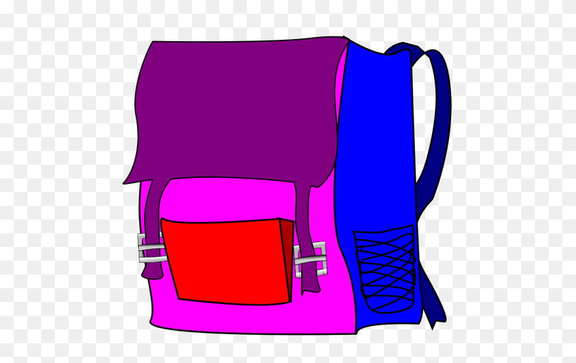 500x469 Backpack Vector Image - Girl With Backpack Clipart