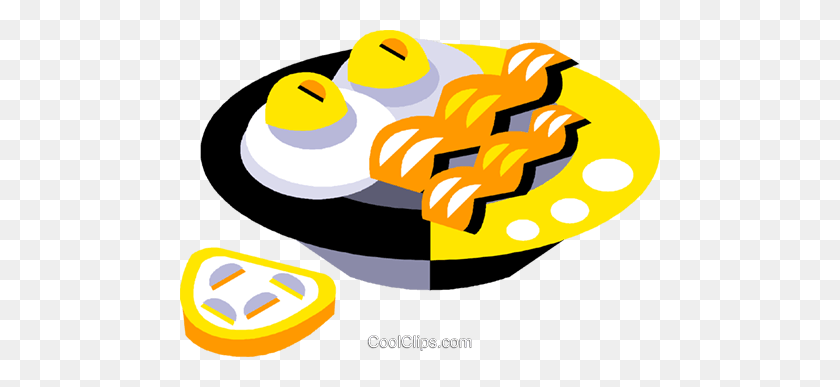 480x327 Bacon And Egg Breakfast Royalty Free Vector Clip Art Illustration - Bacon Clipart