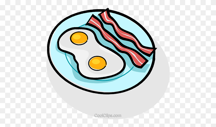 480x433 Bacon And Eggs Royalty Free Vector Clip Art Illustration - Bacon And Eggs Clipart