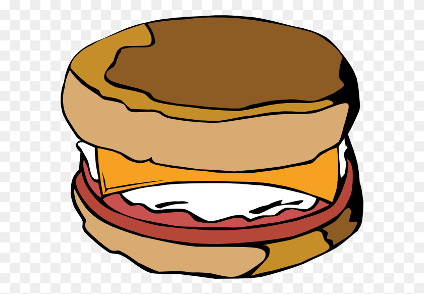 600x522 Bacon Clipart Egg And Cheese - Bacon Clipart Black And White