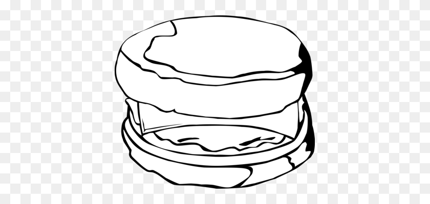 391x340 Bacon, Egg And Cheese Sandwich Montreal Style Smoked Meat - Pancake Clipart Black And White