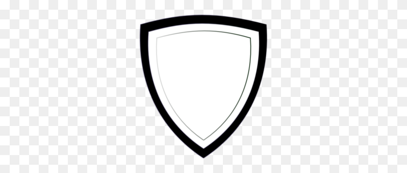 264x297 Badge Clip Art - Shield Clipart Black And White