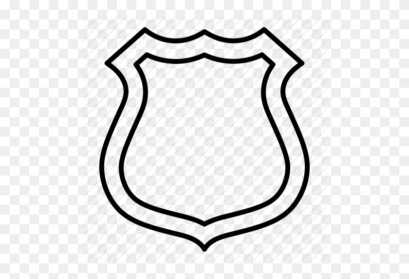 512x512 Badge, Cop, Police, Protect, Safety, Sherriff, Shield Icon - Shield Outline PNG