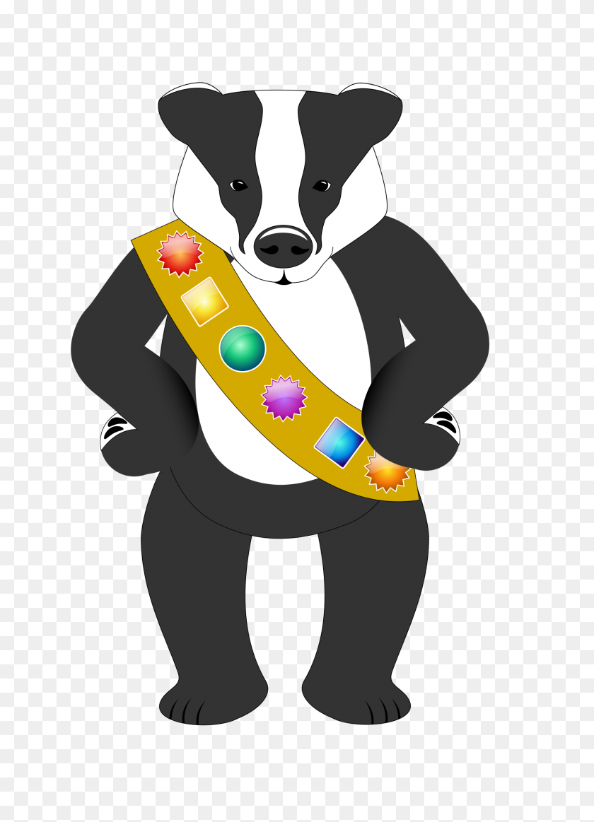 1697x2400 Badge Wearing Badger Icons Png - Badger PNG