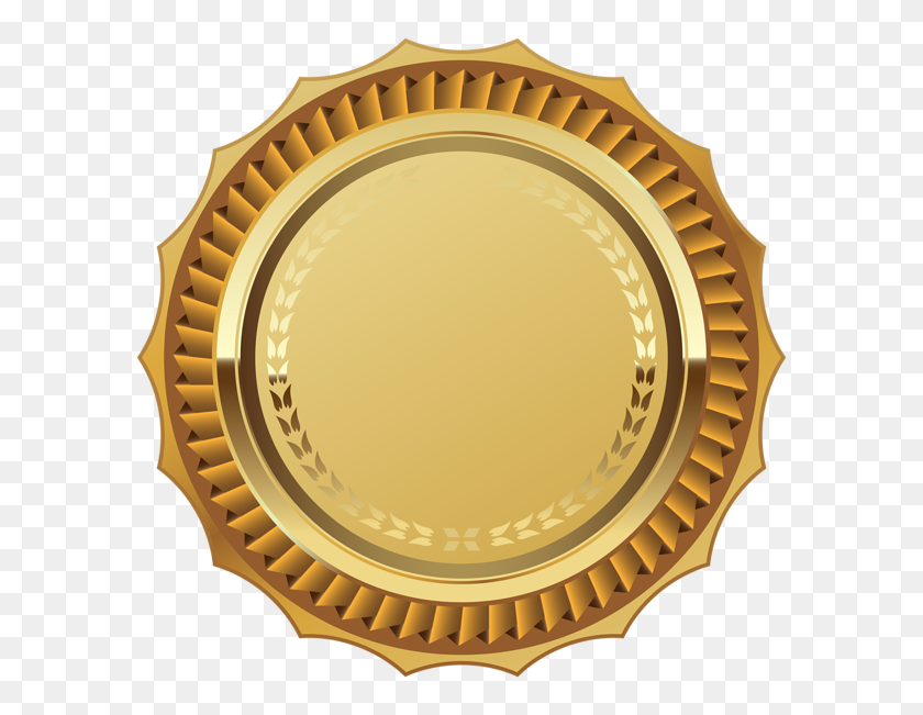 600x591 Badges, Banners, Rosettes Labels Png - Gold Circle PNG