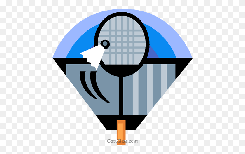 480x467 Badminton Racket And Birdie Royalty Free Vector Clip Art - Birdie Clipart