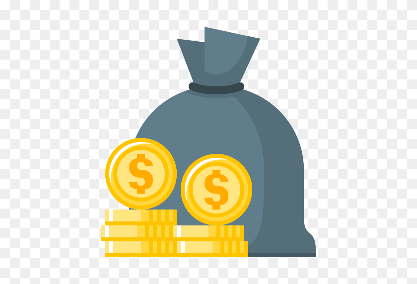 512x512 Bag Bank Coins Finance Money Saving Icon, Bag Icon, Purse Icon - Money Icon PNG