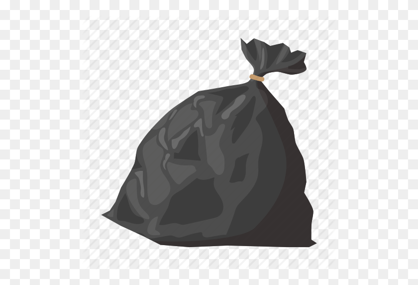 512x512 Bag, Cartoon, Full, Plastic, Refuse, Sack, Trash Icon - Trash Bag PNG