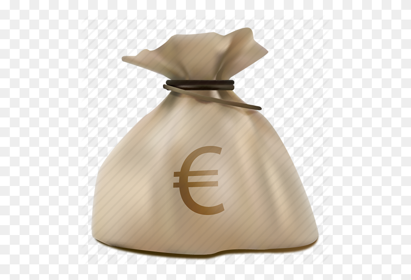 512x512 Bag, Cash, Euro, Finance, Market, Money, Moneybag Icon - Bag Of Money PNG