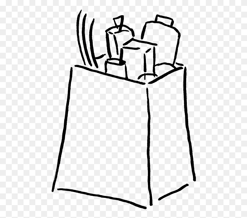 500x684 Bag Clipart Grocery Store - Trapezoid Clipart