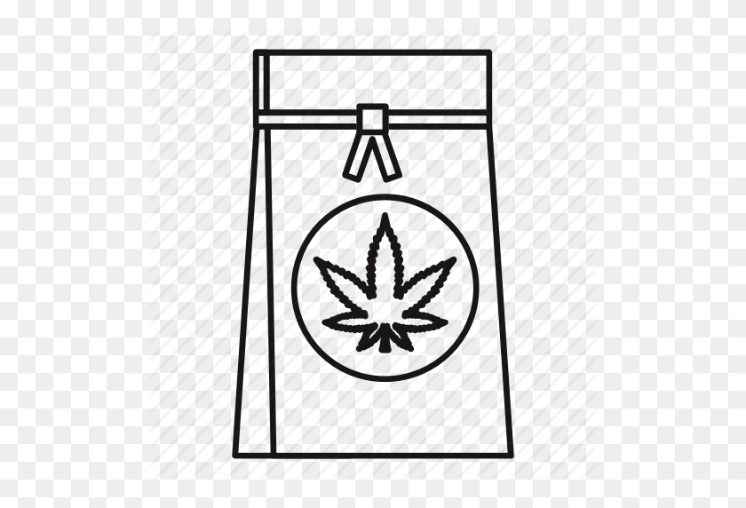 512x512 Bag, Line, Marijuana, Medical, Outline, Shop, Weed Icon - Bag Of Weed PNG