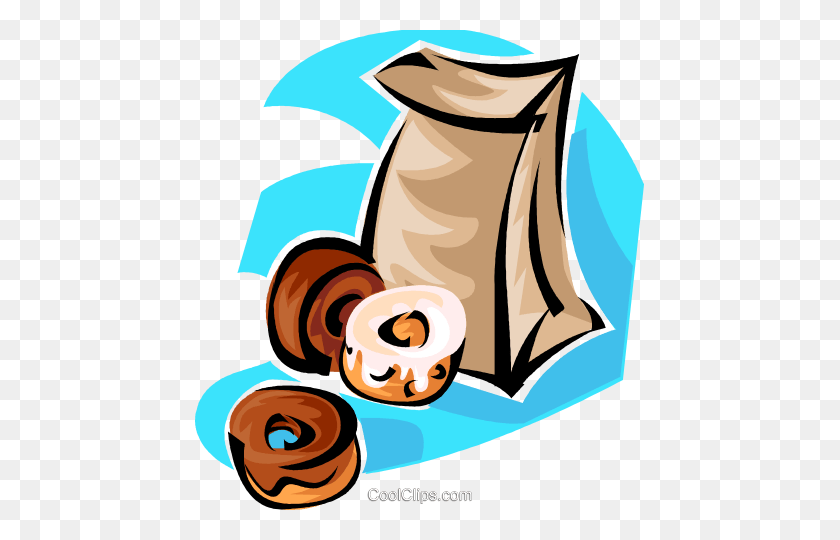 449x480 Bag Of Donuts Royalty Free Vector Clip Art Illustration - Donut Clipart