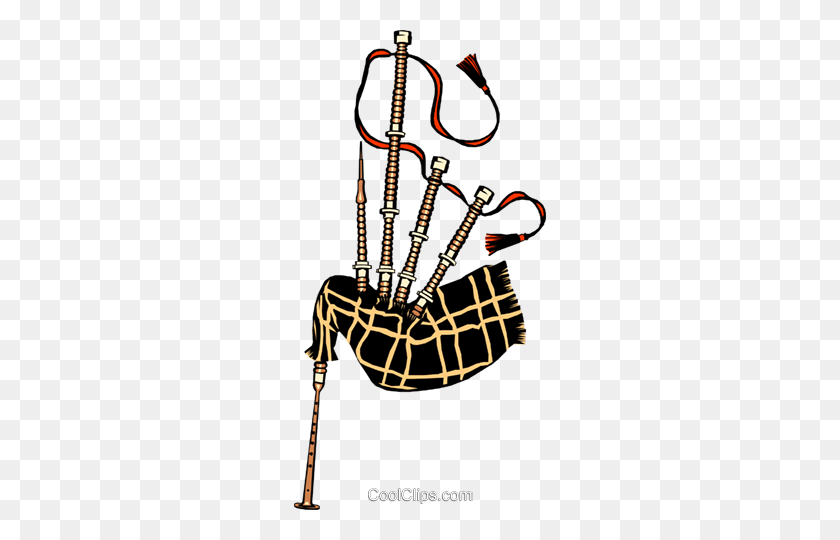 252x480 Bagpipes Royalty Free Vector Clip Art Illustration - Bagpipes Clipart