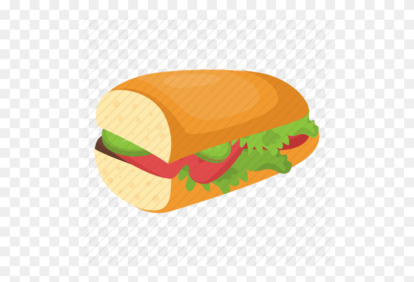512x512 Baguette, Baguette Sandwich, Bread, Food, French Bread Icon - Slice Of Bread Clipart