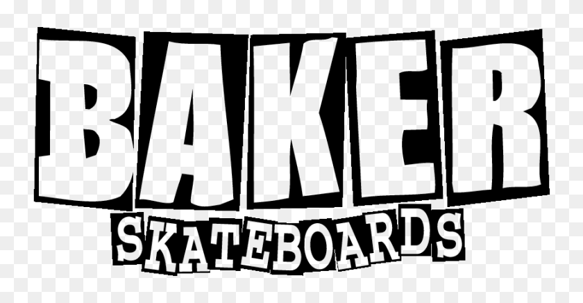 872x421 Логотип Baker Skateboards - Пекарня, Черно-Белый Клипарт