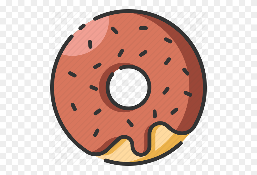 512x512 Bakery, Chocolate, Dessert, Donut, Food, Meal, Sugar Icon - Donut PNG Clipart