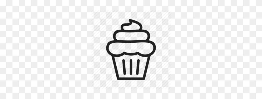 260x260 Bakery Clipart - Cupcake Clipart Black And White
