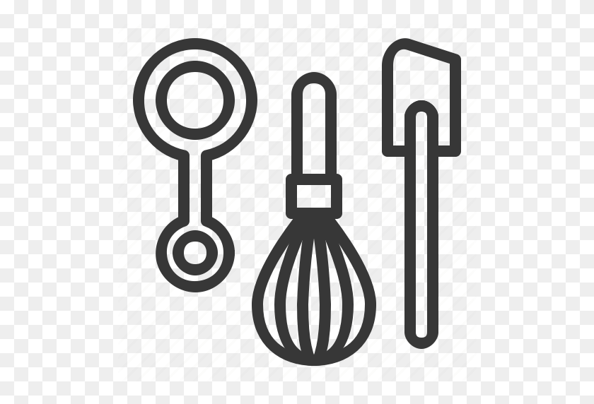 512x512 Bakery, Cooking, Measuring Spoon, Pastry, Spatula, Whisk Icon - Measuring Spoons Clipart