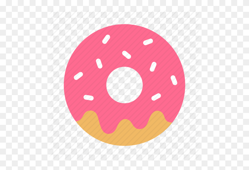 512x512 Panadería, Donut, Donut, Glaseado, Pastelería, Rosa, Sprinkles Icon - Sprinkle Donut Clipart