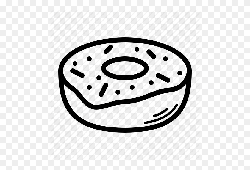 512x512 Panadería, Donut, Donut, Dulce Icono - Donut Clipart Blanco Y Negro
