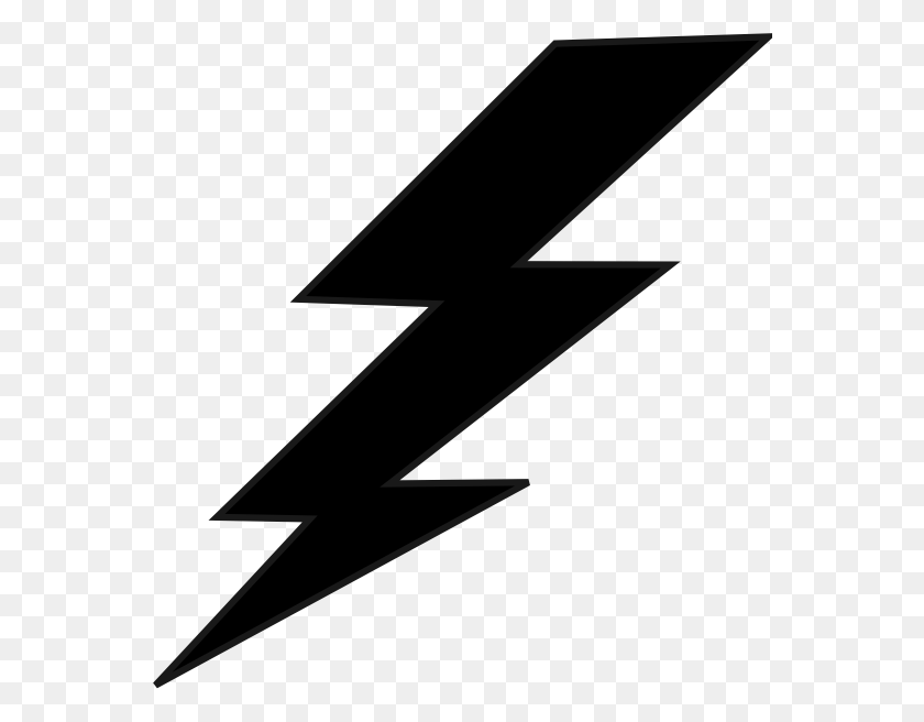 564x596 Balck Lightning Bolt Clip Art - Lightning Bolt Clipart Black And White
