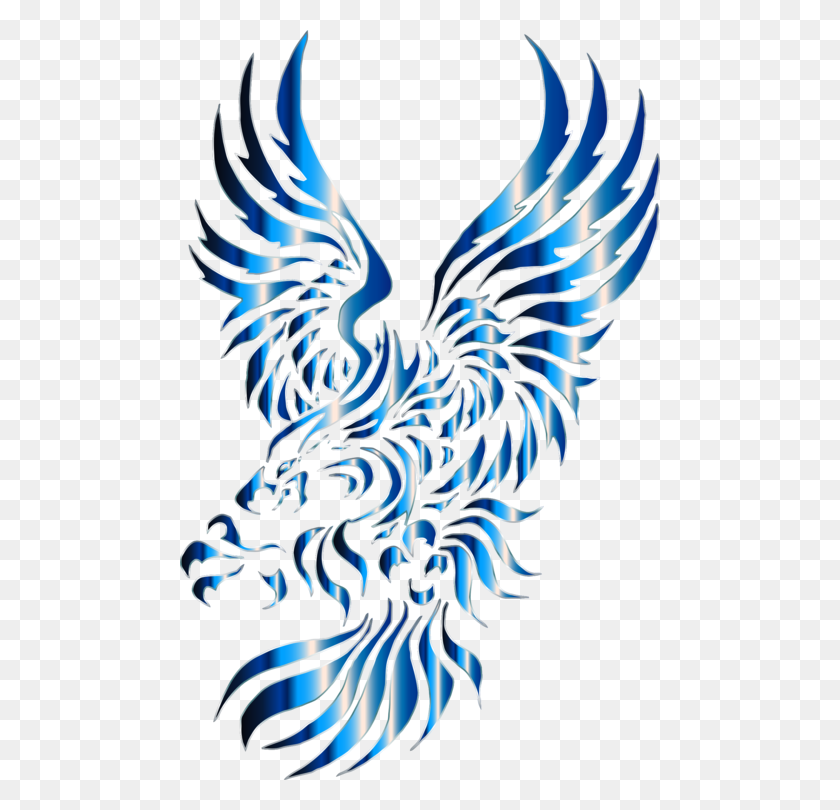 480x750 Белоголовый Орлан Рисунок Татуировки Птицы - Племенной Орёл Клипарт