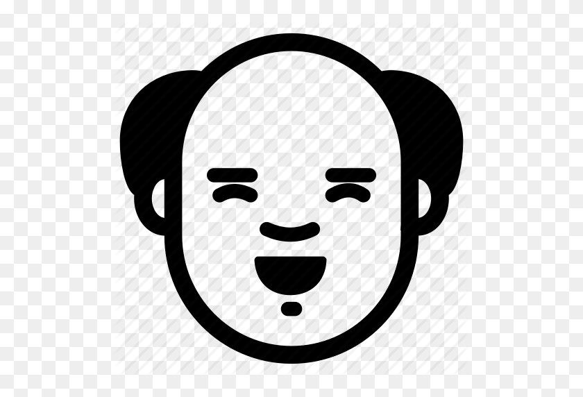 512x512 Bald, Emotion, Face, Happy, Head, Laugh, Old Icon - Bald Head PNG
