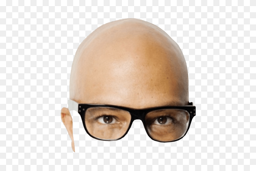 500x500 Bald Head And Glasses Transparent Background Image - Bald Head PNG