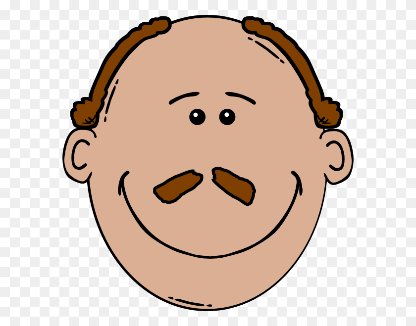 588x599 Bald Man Face With A Mustache Png Large Size - Bald Head PNG