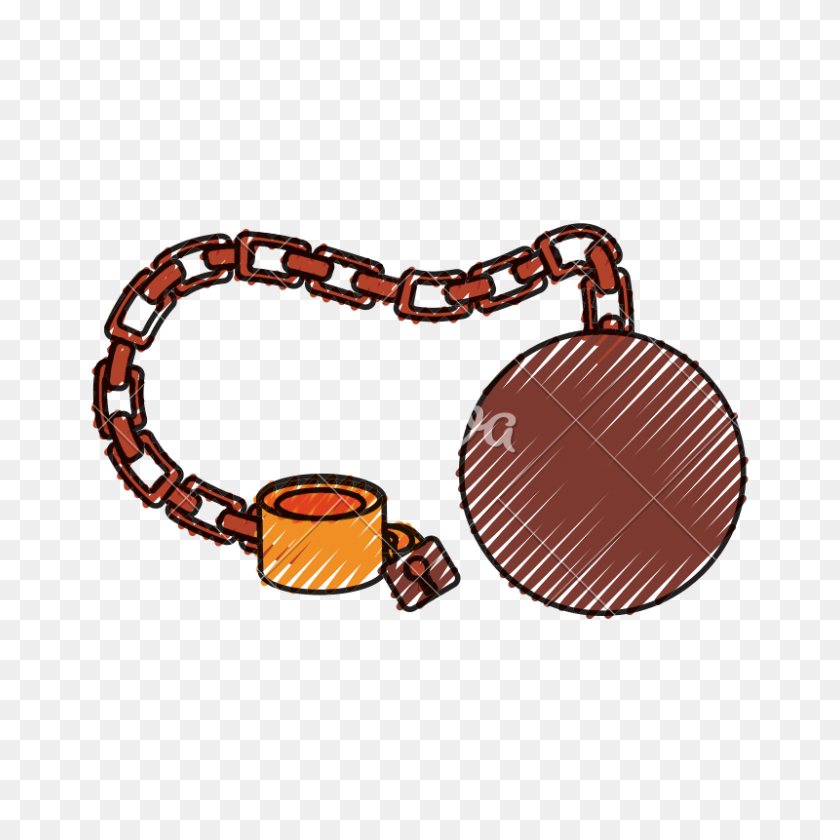 800x800 Ball And Chain For Leg - Ball And Chain PNG