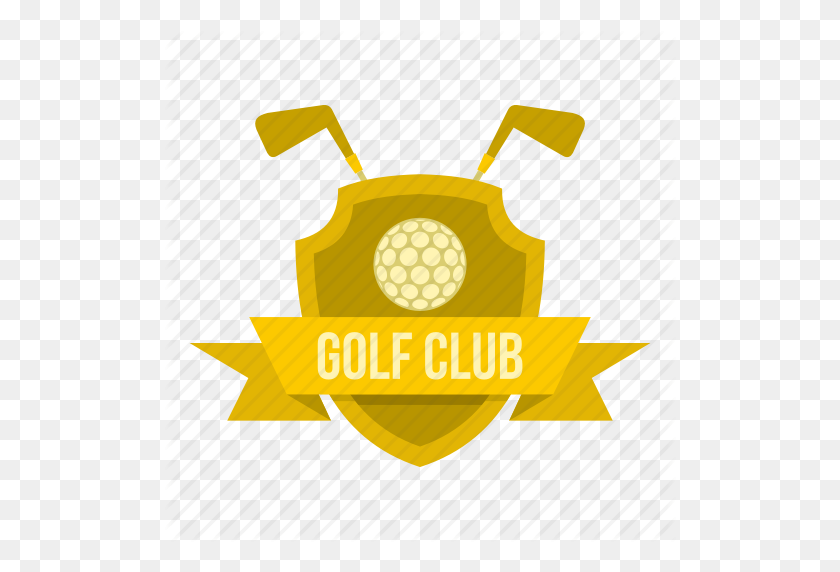 512x512 Ball, Banner, Club, Competition, Game, Golf, Sport Icon - Yellow Banner PNG
