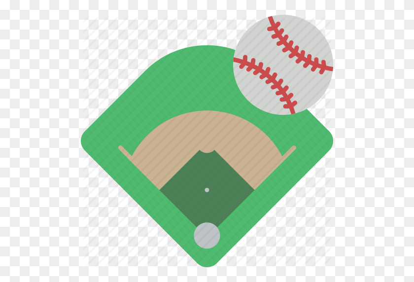 512x512 Ball, Baseball, Field, Sport, Stadium Icon - Baseball Field PNG
