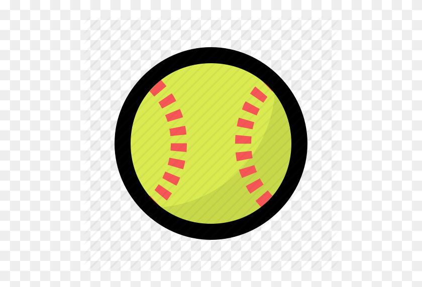 512x512 Мяч, Бейсбол, Игра, Дамы, Игра, Софтбол, Значок Спорт - Изображения Софтбола Клипарт