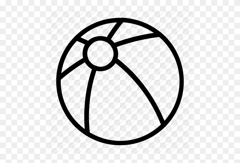 512x512 Ball, Beach Volleyball, Outline, Set, Sports, Vollyball Icon - Volleyball Outline Clipart