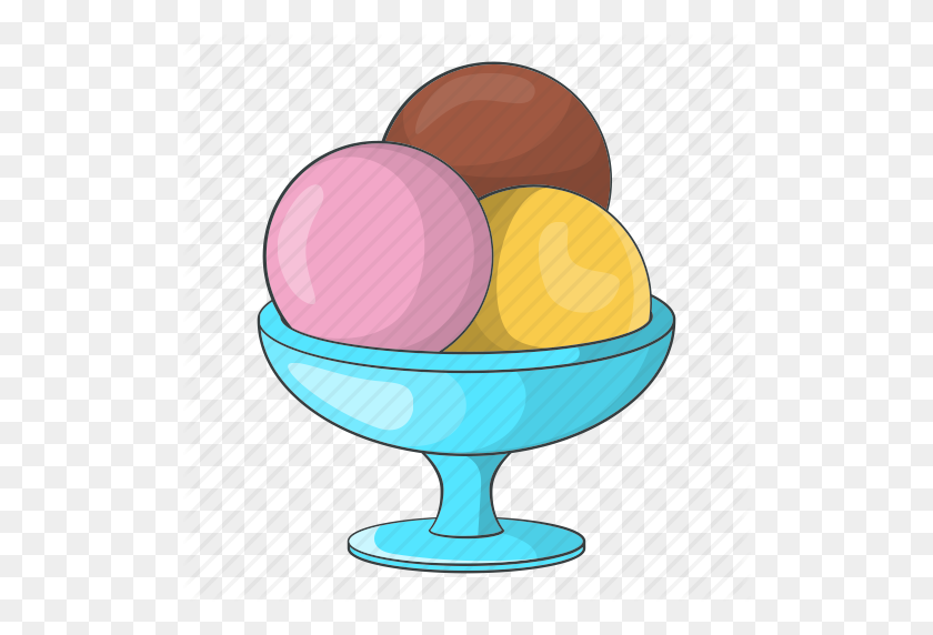 512x512 Ball, Bowl, Cafe, Cartoon, Cream, Design, Ice Icon - Ice Cream Cup Clipart