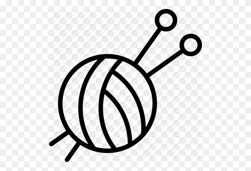 512x512 Ball, Craft, Diy, Hobby, Knitting, Needles, Whool Icon - Knitting Needles Clipart