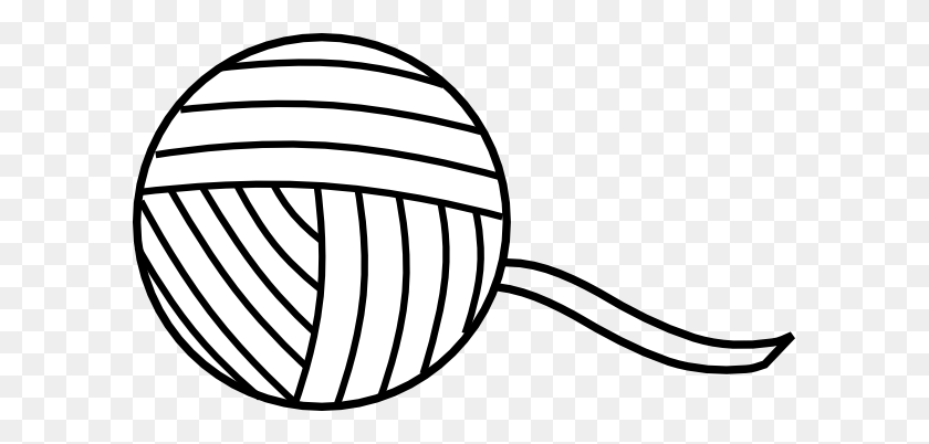 600x342 Ball Of Yarn Outline Clip Art - Wool Clipart
