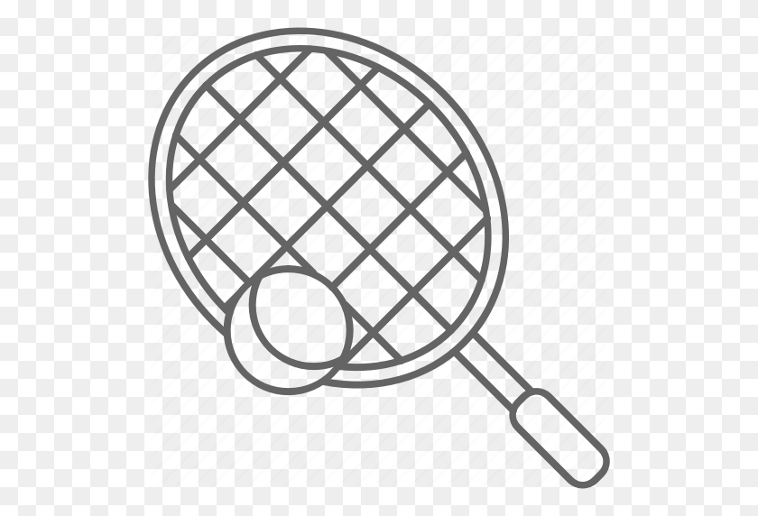 512x512 Ball, Racket, Sport, Tennis Icon - Tennis Racket And Ball Clipart