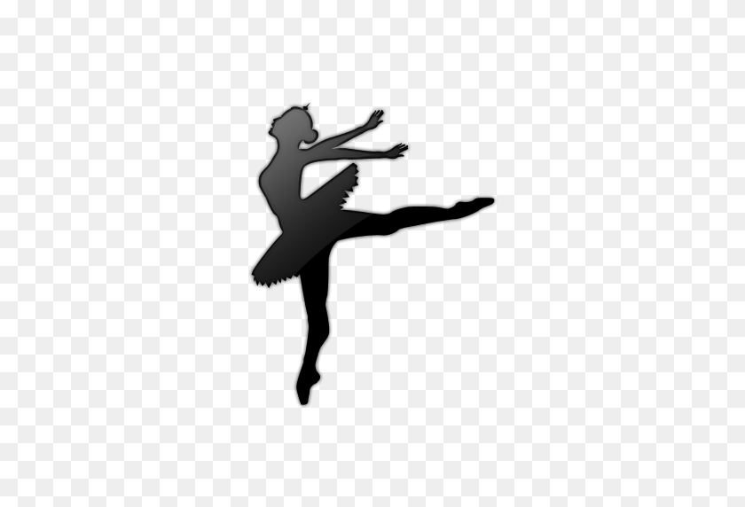 512x512 Ballerina Dancing Silhouette Icon - Dancer Silhouette PNG