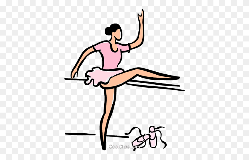 406x480 Ballerina Stretching Royalty Free Vector Clip Art Illustration - Tutu Clipart Free