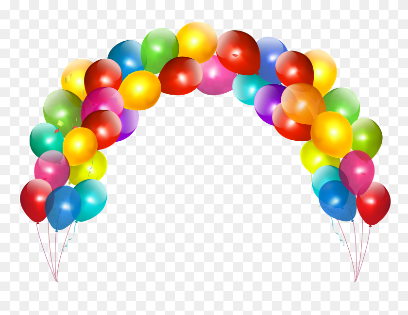 4182x3158 Balloon Arch Clipart - Happy Birthday Balloons Clip Art