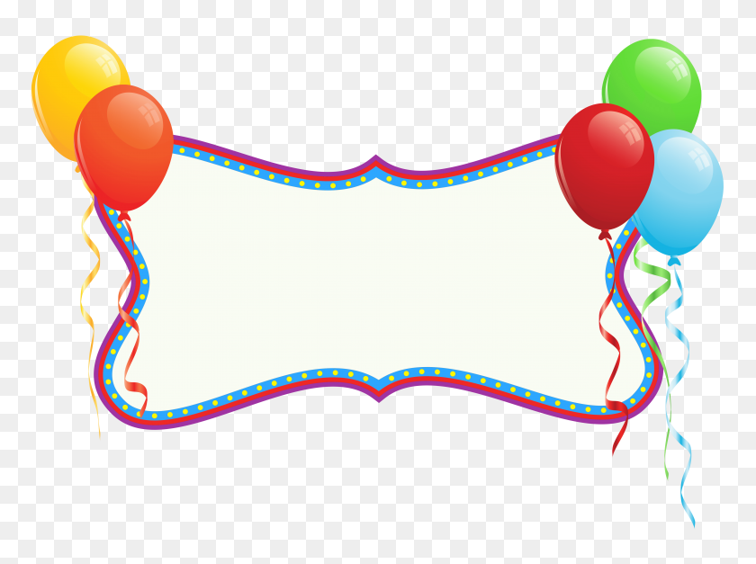 6011x4371 Balloon Banner Cliparts - Birthday Banner Clipart