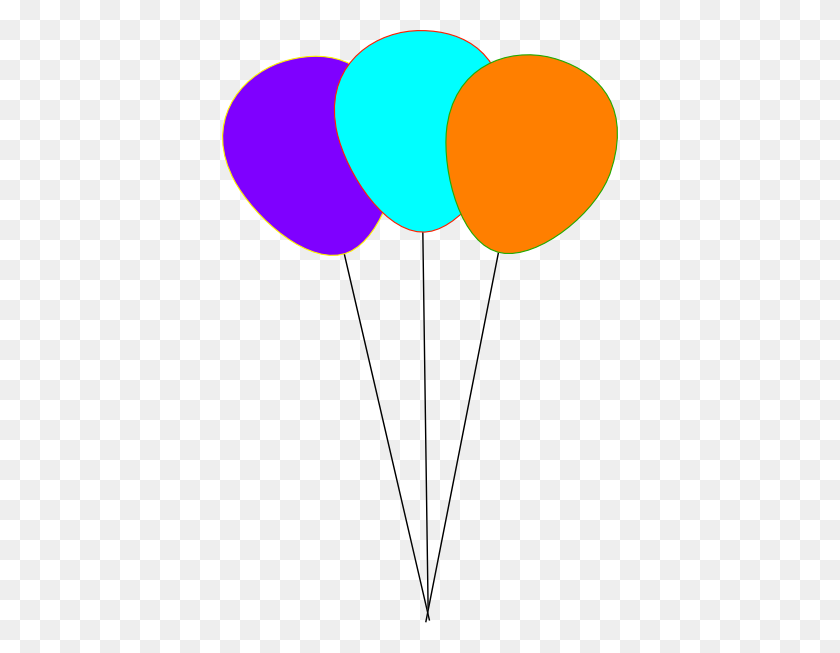 396x593 Balloon Clipart Neon - Orange Balloon Clipart