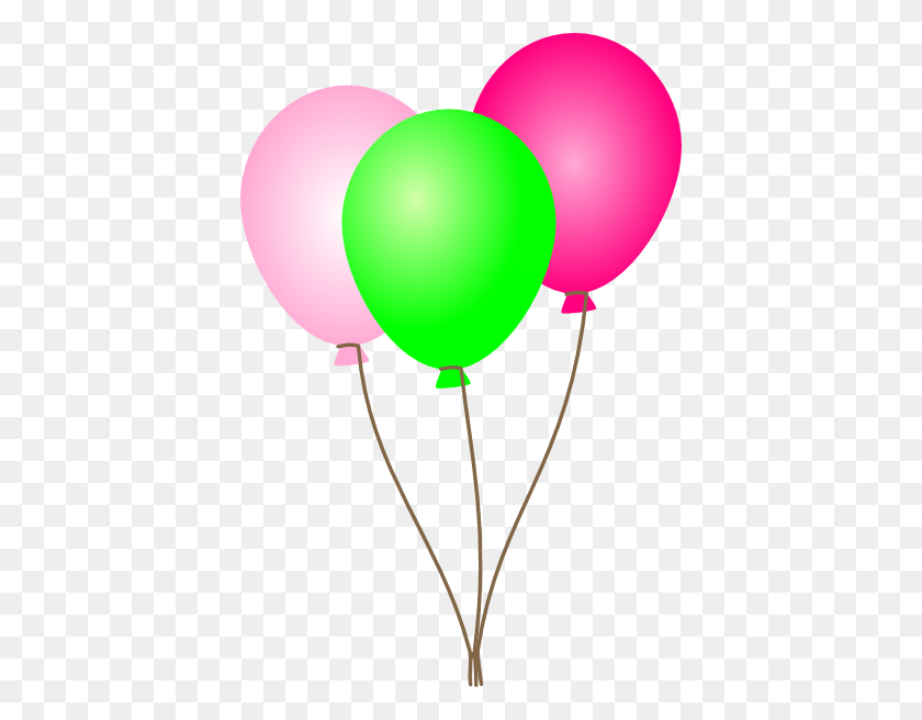 402x596 Balloon Clipart Pink Balloon - Purple Balloon Clipart